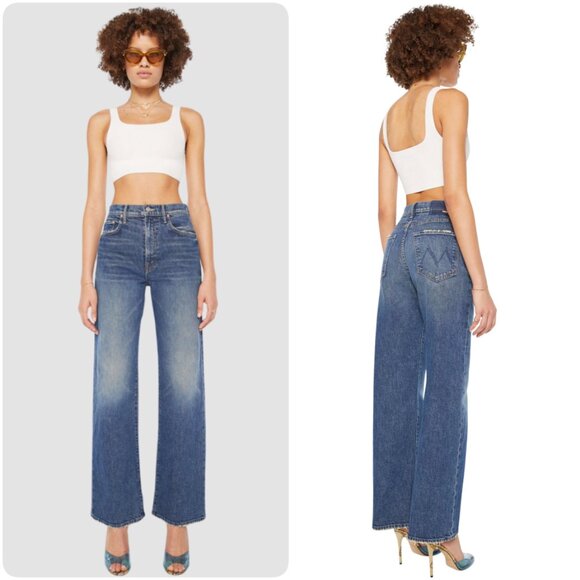 NWT Mother The Lasso Sneak High Rise Wide Leg Jeans, Punk Nouveau Size 30 $278 - Picture 4 of 16